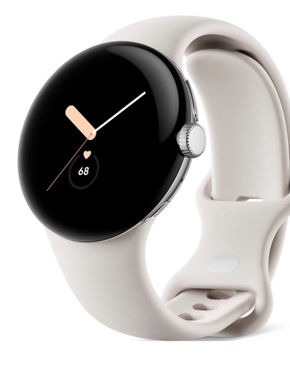 Google Pixel Watch in Soft Cream with Silver Case